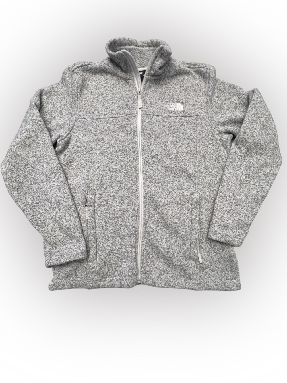 Men’s The North Face Heather Gray Full-Zip Fleece Jacket Size M